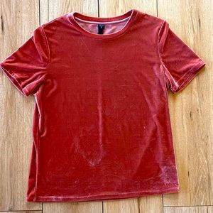 Volcom Women’s Velour Coral Short Sleeve Top Size Medium w/ Rose Gold Plate Tag